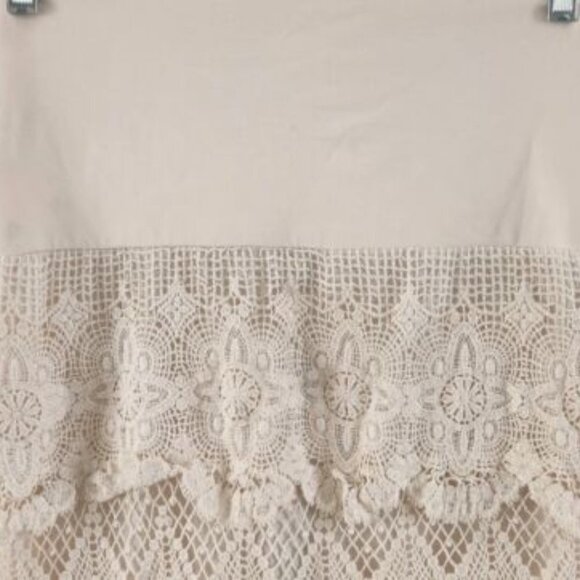 Anthropologie Solitaire Cream Lace Skirt With Fold Over Waist Size M NWT NEW - Picture 2 of 6